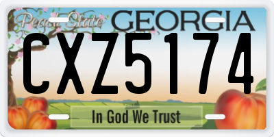 GA license plate CXZ5174