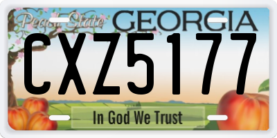 GA license plate CXZ5177