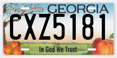 GA license plate CXZ5181