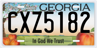 GA license plate CXZ5182