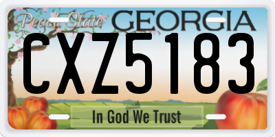 GA license plate CXZ5183