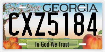 GA license plate CXZ5184