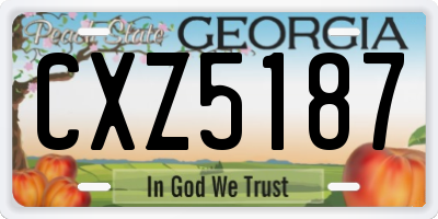 GA license plate CXZ5187