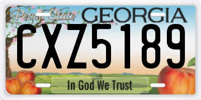 GA license plate CXZ5189