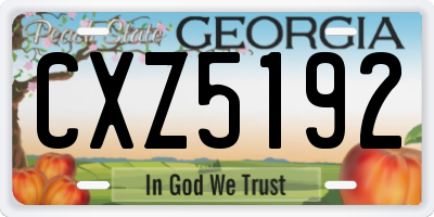 GA license plate CXZ5192