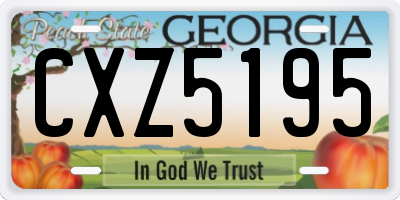 GA license plate CXZ5195