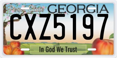 GA license plate CXZ5197