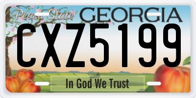 GA license plate CXZ5199