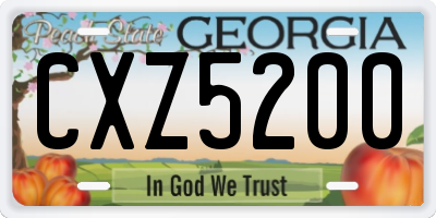 GA license plate CXZ5200
