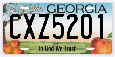 GA license plate CXZ5201