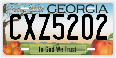 GA license plate CXZ5202