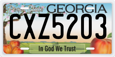 GA license plate CXZ5203