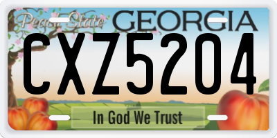 GA license plate CXZ5204