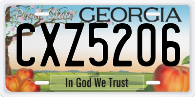 GA license plate CXZ5206