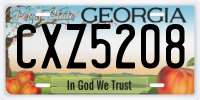 GA license plate CXZ5208