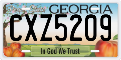 GA license plate CXZ5209