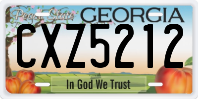 GA license plate CXZ5212