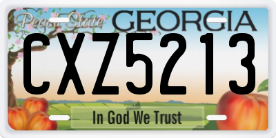 GA license plate CXZ5213