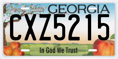 GA license plate CXZ5215