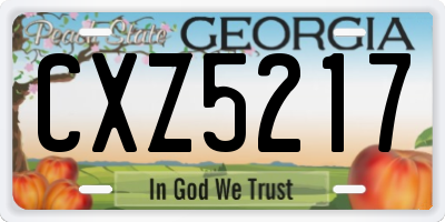 GA license plate CXZ5217