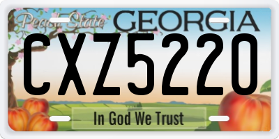 GA license plate CXZ5220