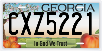 GA license plate CXZ5221