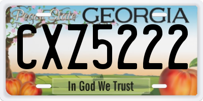 GA license plate CXZ5222