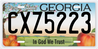 GA license plate CXZ5223