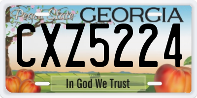 GA license plate CXZ5224