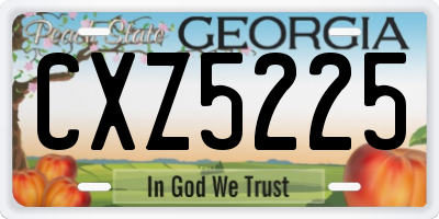 GA license plate CXZ5225