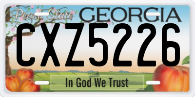 GA license plate CXZ5226
