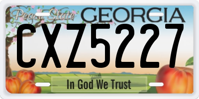 GA license plate CXZ5227