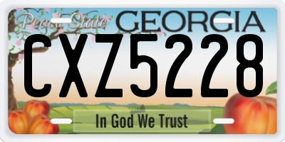 GA license plate CXZ5228
