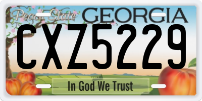 GA license plate CXZ5229