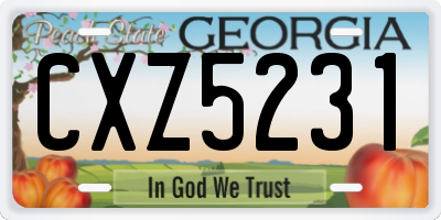 GA license plate CXZ5231