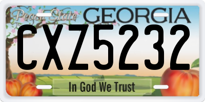 GA license plate CXZ5232