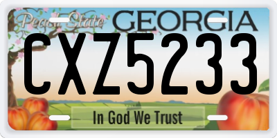 GA license plate CXZ5233