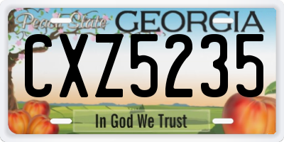 GA license plate CXZ5235