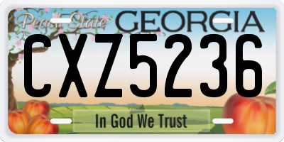GA license plate CXZ5236