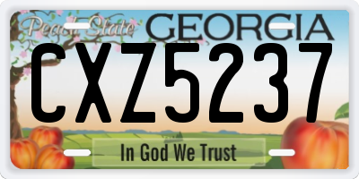 GA license plate CXZ5237