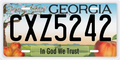 GA license plate CXZ5242