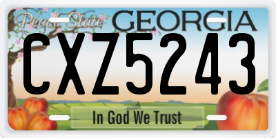 GA license plate CXZ5243