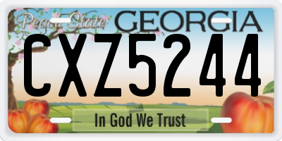 GA license plate CXZ5244