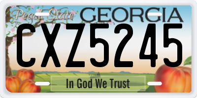 GA license plate CXZ5245