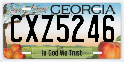 GA license plate CXZ5246