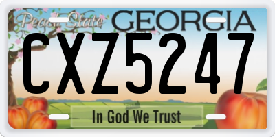 GA license plate CXZ5247