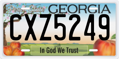 GA license plate CXZ5249