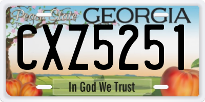 GA license plate CXZ5251