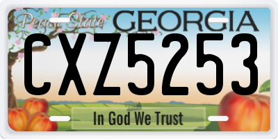 GA license plate CXZ5253