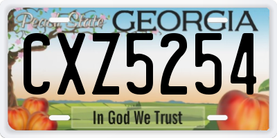 GA license plate CXZ5254